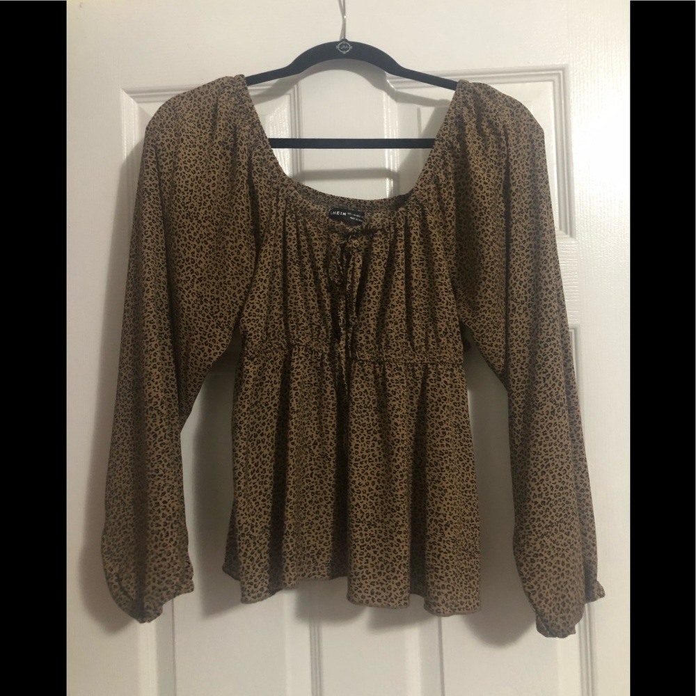 SHEIN cheetah print blouse
